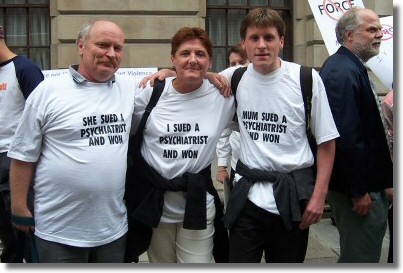 Denise (centre) at the march
